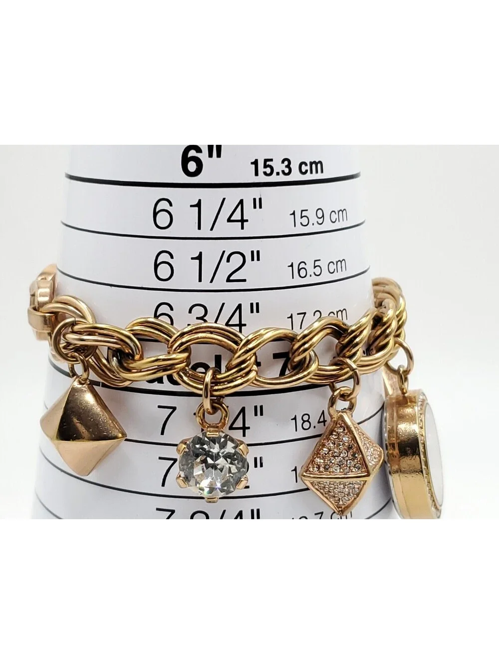 Armitron Now Rose Gold Tone Charm Watch New Battery MOP White Dial 22mm